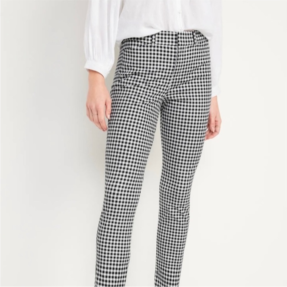 J. Crew Black and White Gingham Cropped Pants